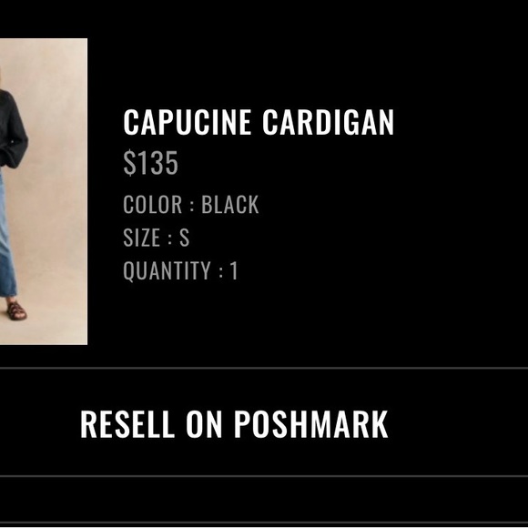Sezane Black Capucine Cardigan Small - Picture 7 of 7